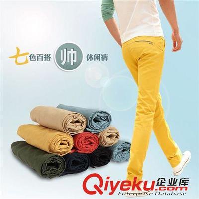 男士休閑褲 廠家直銷休閑褲男士韓版修身潮流小腳褲鉛筆褲長褲亮色個性潮圖片|男士休閑褲 廠家直銷休閑褲男士韓版修身潮流小腳褲鉛筆褲長褲亮色個性潮產品圖片由杭州彤蒙商貿公司生產提供-